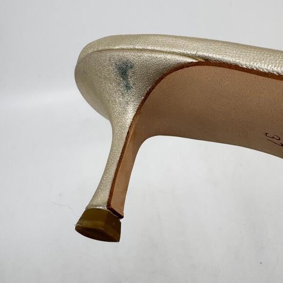 Vintage Y2K JIMMY CHOO ‘Nimbus’ Gold Metallic Kitten Heels - Picture 9 of 11